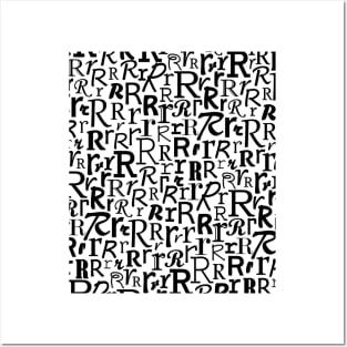 R - Typography (Black) Posters and Art